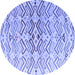 Round Abstract Blue Modern Rug, abs4543blu