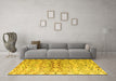 Machine Washable Abstract Yellow Modern Rug in a Living Room, wshabs4543yw