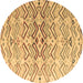 Round Machine Washable Abstract Brown Modern Rug, wshabs4543brn