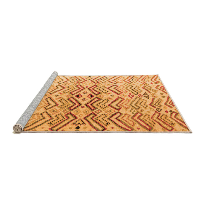 Sideview of Machine Washable Abstract Orange Modern Area Rugs, wshabs4543org