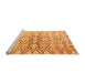 Sideview of Machine Washable Abstract Orange Modern Area Rugs, wshabs4543org