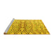 Sideview of Machine Washable Abstract Yellow Modern Rug, wshabs4543yw