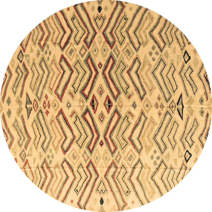 Round Abstract Brown Modern Rug, abs4543brn