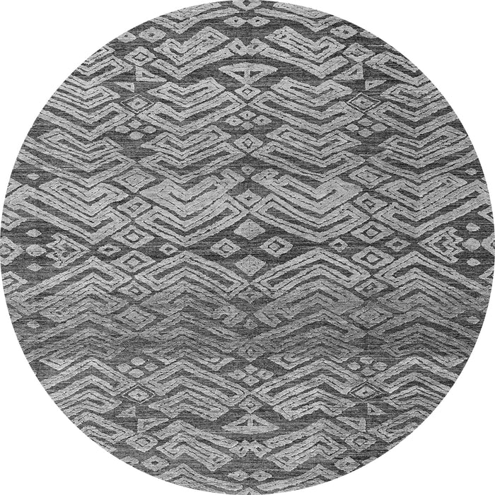 Round Abstract Gray Modern Rug, abs4544gry