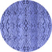 Round Abstract Blue Modern Rug, abs4544blu