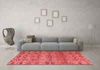 Machine Washable Abstract Red Modern Rug, wshabs4544red