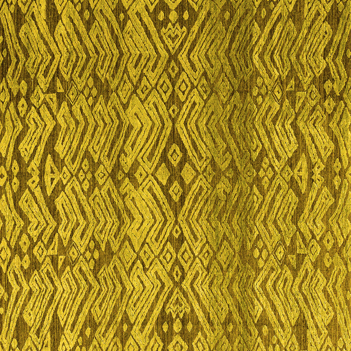 Square Machine Washable Abstract Yellow Modern Rug, wshabs4544yw