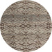 Round Abstract Coffee Brown Modern Rug, abs4544