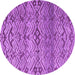 Round Machine Washable Abstract Purple Modern Area Rugs, wshabs4544pur