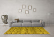 Machine Washable Abstract Yellow Modern Rug in a Living Room, wshabs4544yw