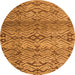 Round Abstract Orange Modern Rug, abs4544org