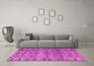 Machine Washable Abstract Pink Modern Rug in a Living Room, wshabs4544pnk