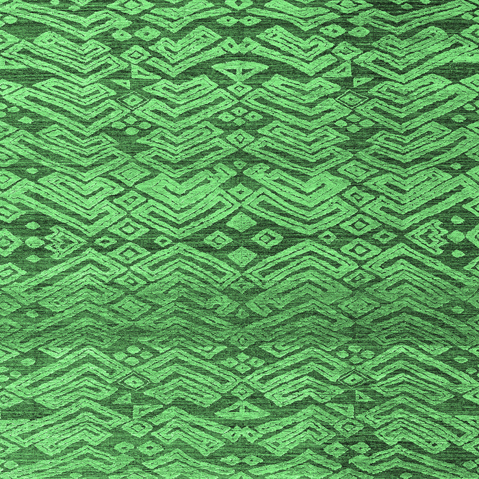 Square Abstract Emerald Green Modern Rug, abs4544emgrn