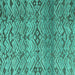 Square Abstract Turquoise Modern Rug, abs4544turq