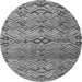 Round Machine Washable Abstract Gray Modern Rug, wshabs4544gry