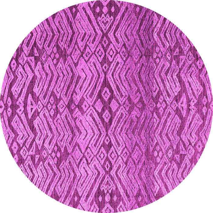 Round Machine Washable Abstract Pink Modern Rug, wshabs4544pnk