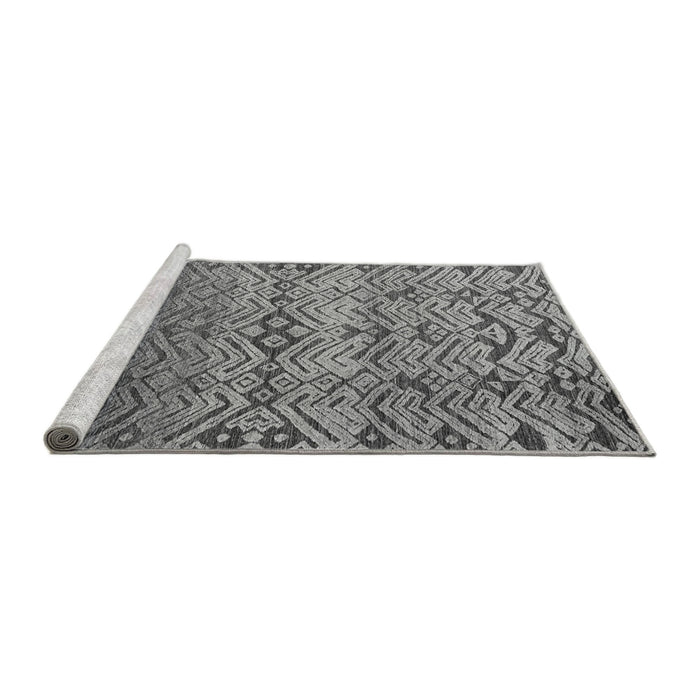 Sideview of Machine Washable Abstract Gray Modern Rug, wshabs4544gry