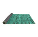 Sideview of Abstract Turquoise Modern Rug, abs4544turq