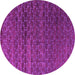 Round Abstract Pink Modern Rug, abs4545pnk