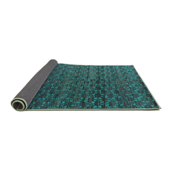 Sideview of Abstract Turquoise Modern Rug, abs4545turq