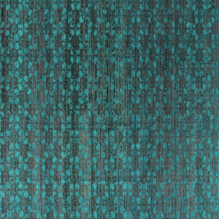 Square Machine Washable Abstract Turquoise Modern Area Rugs, wshabs4545turq