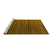 Sideview of Machine Washable Abstract Yellow Modern Rug, wshabs4545yw