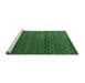 Sideview of Machine Washable Abstract Emerald Green Modern Area Rugs, wshabs4545emgrn