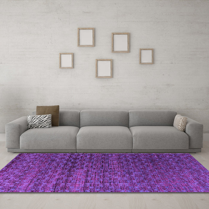 Machine Washable Abstract Purple Modern Area Rugs in a Living Room, wshabs4545pur
