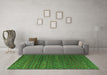 Machine Washable Abstract Green Modern Area Rugs in a Living Room,, wshabs4545grn
