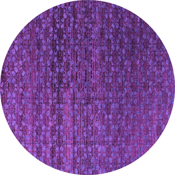 Round Abstract Purple Modern Rug, abs4545pur