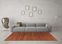 Machine Washable Abstract Orange Modern Rug, wshabs4545org