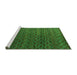 Sideview of Machine Washable Abstract Green Modern Area Rugs, wshabs4545grn