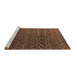 Sideview of Machine Washable Abstract Brown Modern Rug, wshabs4545brn