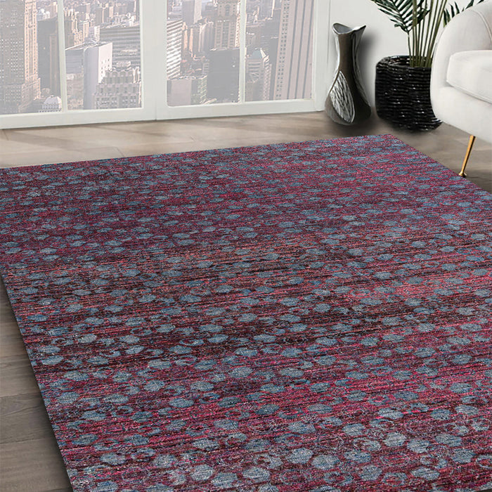 Machine Washable Abstract French Lilac Purple Rug in a Family Room, wshabs4545