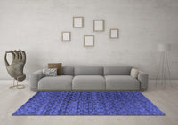 Machine Washable Abstract Blue Modern Rug, wshabs4545blu