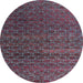 Round Abstract French Lilac Purple Modern Rug, abs4545