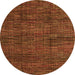 Round Abstract Orange Modern Rug, abs4546org