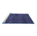 Sideview of Machine Washable Abstract Blue Modern Rug, wshabs4546blu