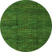 Round Abstract Green Modern Rug, abs4546grn