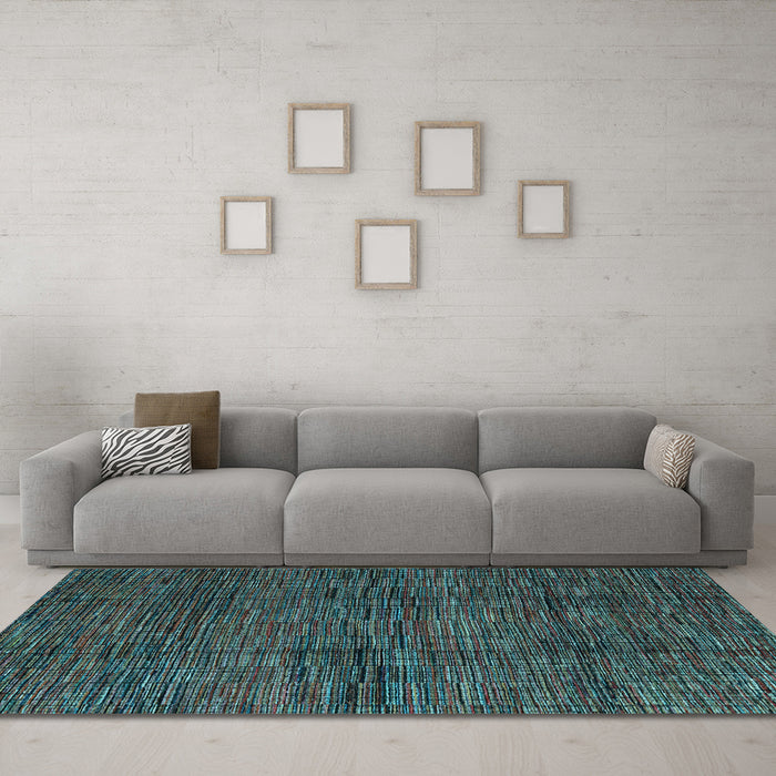 Machine Washable Abstract Light Blue Modern Rug in a Living Room, wshabs4546lblu