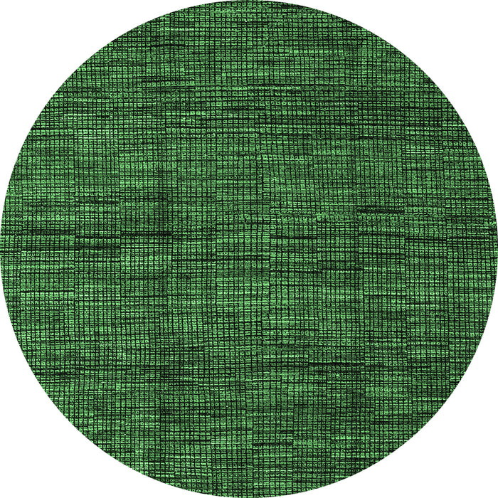 Round Abstract Emerald Green Modern Rug, abs4546emgrn