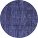 Round Abstract Blue Modern Rug, abs4546blu