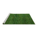 Sideview of Machine Washable Abstract Green Modern Area Rugs, wshabs4546grn