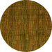 Round Abstract Yellow Modern Rug, abs4546yw