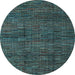 Round Machine Washable Abstract Light Blue Modern Rug, wshabs4546lblu