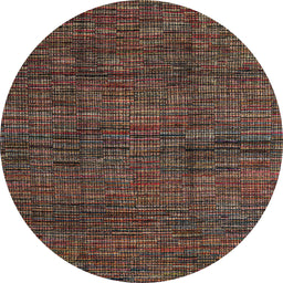 Round Machine Washable Abstract Night Red Rug, wshabs4546