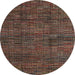 Round Machine Washable Abstract Night Red Rug, wshabs4546