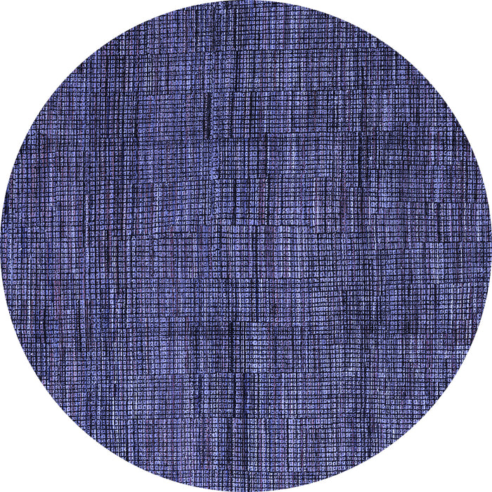 Round Machine Washable Abstract Blue Modern Rug, wshabs4546blu