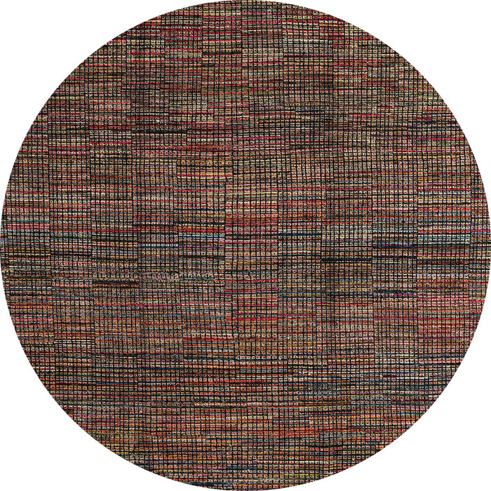 Round Abstract Red Modern Rug, abs4546