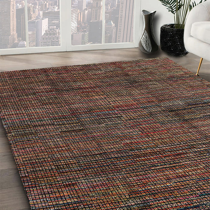 Machine Washable Abstract Night Red Rug in a Family Room, wshabs4546